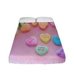 Valentine Day Heart Capsule Fitted Sheet (full/ Double Size) by artworkshop