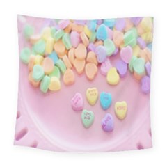 Valentine Day Heart Capsule Square Tapestry (large) by artworkshop