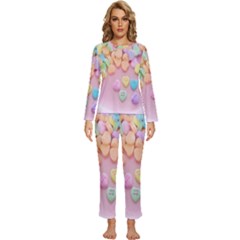 Valentine Day Heart Capsule Womens  Long Sleeve Lightweight Pajamas Set by artworkshop