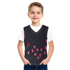 Valentine Day Heart Flower Kids  Basketball Tank Top by artworkshop