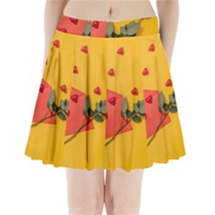 Valentine Day Heart Flower Gift Pleated Mini Skirt by artworkshop