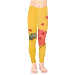 Valentine Day Heart Flower Gift Kids  Leggings by artworkshop