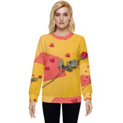 Valentine Day Heart Flower Gift Hidden Pocket Sweatshirt