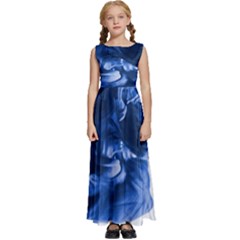 Moving Water And Ink Kids  Satin Sleeveless Maxi Dress by artworkshop