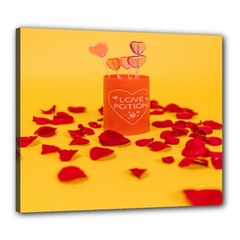 Valentine Day Heart Love Potion Canvas 24  X 20  (stretched) by artworkshop