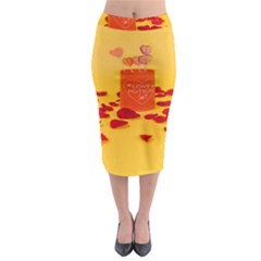 Valentine Day Heart Love Potion Midi Pencil Skirt by artworkshop