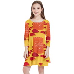 Valentine Day Heart Love Potion Kids  Quarter Sleeve Skater Dress by artworkshop