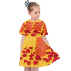 Valentine Day Heart Love Potion Kids  Sailor Dress by artworkshop