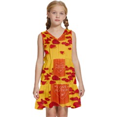 Valentine Day Heart Love Potion Kids  Sleeveless Tiered Mini Dress by artworkshop