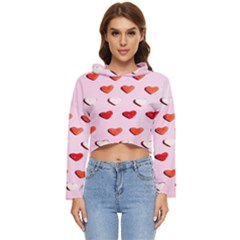 Lolly Candy  Valentine Day Women s Lightweight Cropped Hoodie by artworkshop