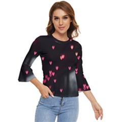 Love Valentine s Day Bell Sleeve Top