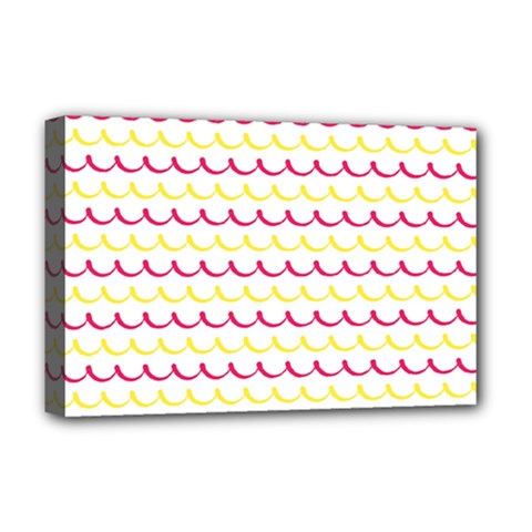 Pattern Waves Deluxe Canvas 18  X 12  (stretched) by artworkshop