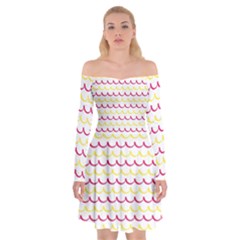 Pattern Waves Off Shoulder Skater Dress by artworkshop