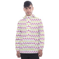 Pattern Waves Men s Front Pocket Pullover Windbreaker by artworkshop