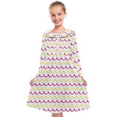 Pattern Waves Kids  Midi Sailor Dress by artworkshop