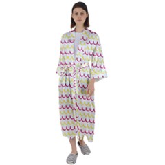 Pattern Waves Maxi Satin Kimono