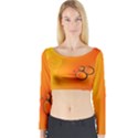 Wallpaper Liquid Bubbles Macro Orange Bright Long Sleeve Crop Top View1