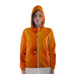 Wallpaper Liquid Bubbles Macro Orange Bright Women s Hooded Windbreaker by artworkshop