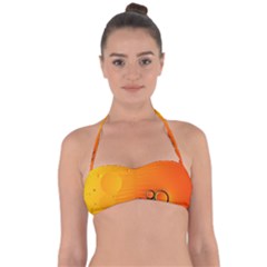 Wallpaper Liquid Bubbles Macro Orange Bright Halter Bandeau Bikini Top by artworkshop