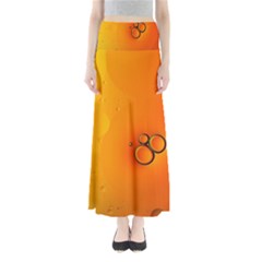 Wallpaper Liquid Bubbles Macro Orange Bright Full Length Maxi Skirt by artworkshop