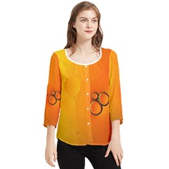 Wallpaper Liquid Bubbles Macro Orange Bright Chiffon Quarter Sleeve Blouse