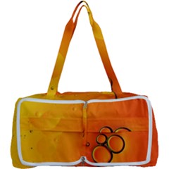 Wallpaper Liquid Bubbles Macro Orange Bright Multi Function Bag by artworkshop