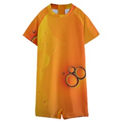 Wallpaper Liquid Bubbles Macro Orange Bright Kids  Boyleg Half Suit Swimwear by artworkshop