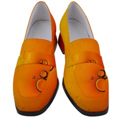 Wallpaper Liquid Bubbles Macro Orange Bright Women s Chunky Heel Loafers