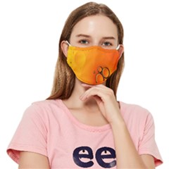Wallpaper Liquid Bubbles Macro Orange Bright Fitted Cloth Face Mask (adult) by artworkshop