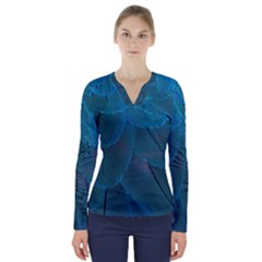 Beautiful Plumage V-neck Long Sleeve Top by artworkshop