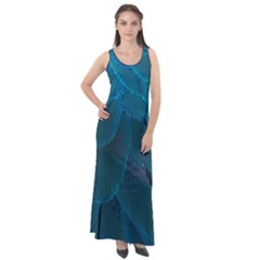 Beautiful Plumage Sleeveless Velour Maxi Dress