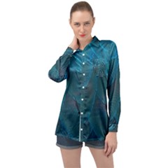 Beautiful Plumage Long Sleeve Satin Shirt