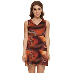 Copper Glow Tiered Sleeveless Mini Dress