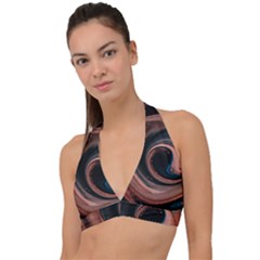 Abstrak Pattern Wallpaper Halter Plunge Bikini Top by artworkshop