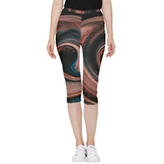 Abstrak Pattern Wallpaper Inside Out Lightweight Velour Capri Leggings  by artworkshop