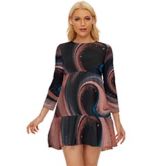 Abstrak Pattern Wallpaper Long Sleeve Babydoll Dress by artworkshop