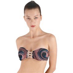 Abstrak Pattern Wallpaper Twist Bandeau Bikini Top by artworkshop