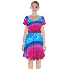 Experimental Liquids Short Sleeve Bardot Dress by artworkshop
