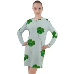 Decorative Plants Long Sleeve Hoodie Dress by artworkshop