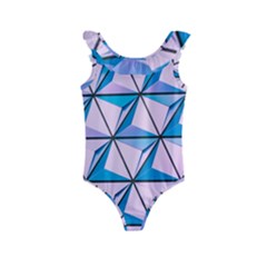 Geometric Shapes Pattern Kids  Frill Swimsuit by artworkshop