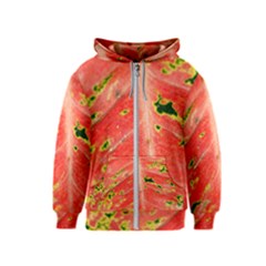 Aglonema Leaf Plant Pattern Flora Kids  Zipper Hoodie by danenraven