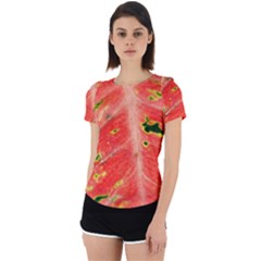 Aglonema Leaf Plant Pattern Flora Back Cut Out Sport Tee by danenraven