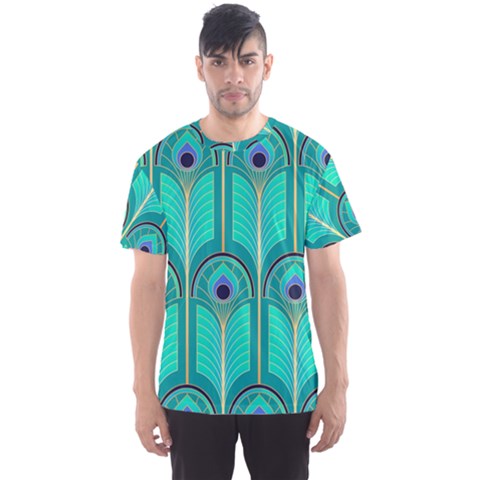 Gradient Art Deco Pattern Design Men s Sport Mesh Tee by artworkshop