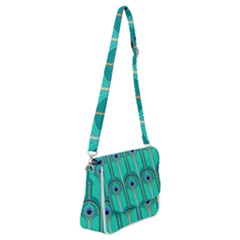 Gradient Art Deco Pattern Design Shoulder Bag With Back Zipper by artworkshop