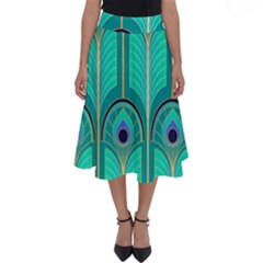 Gradient Art Deco Pattern Design Perfect Length Midi Skirt by artworkshop