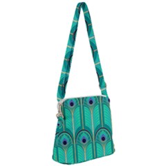 Gradient Art Deco Pattern Design Zipper Messenger Bag by artworkshop