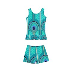 Gradient Art Deco Pattern Design Kids  Boyleg Swimsuit by artworkshop