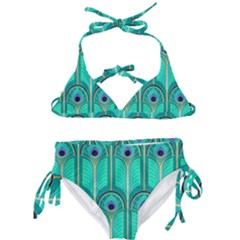 Gradient Art Deco Pattern Design Kids  Classic Bikini Set