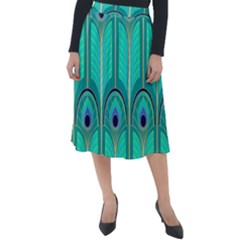 Gradient Art Deco Pattern Design Classic Velour Midi Skirt  by artworkshop