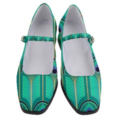 Gradient Art Deco Pattern Design Women s Mary Jane Shoes by artworkshop